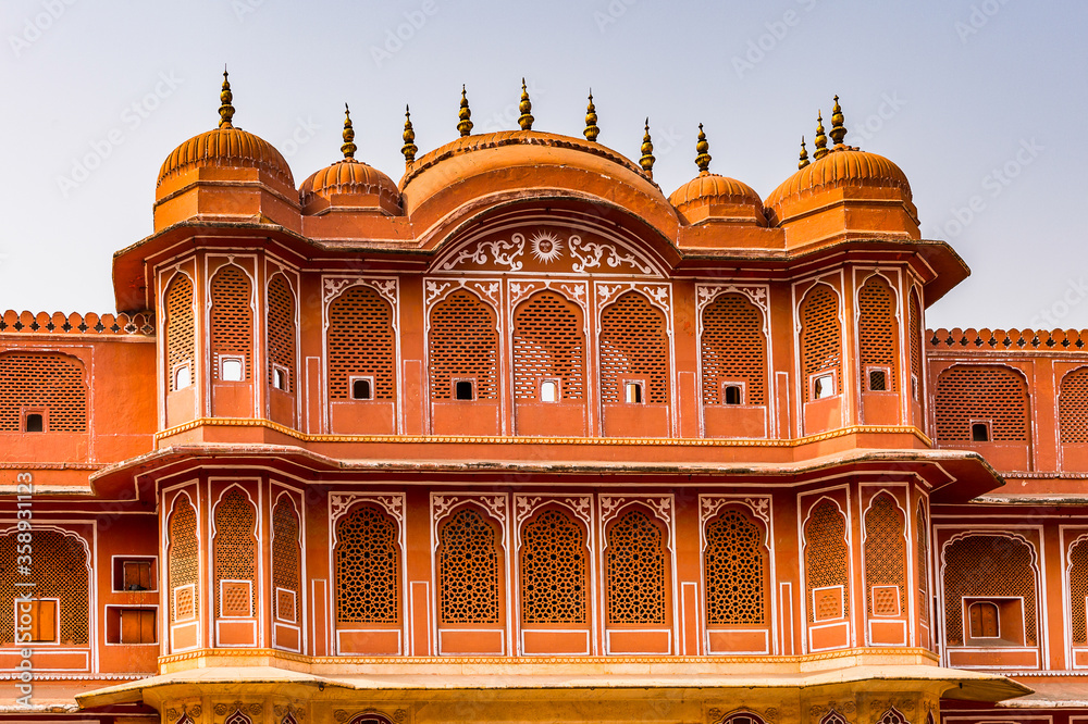 It's City Palace, a palace complex in Jaipur, Rajasthan, India. It was the seat of the Maharaja of Jaipur, the head of the Kachwaha Rajput clan.