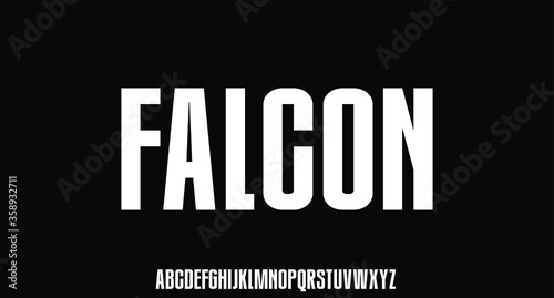 Falcon, urban condensed font typeface