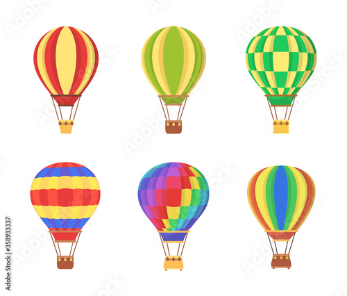Air Balloon Set Clip Art vector illustration