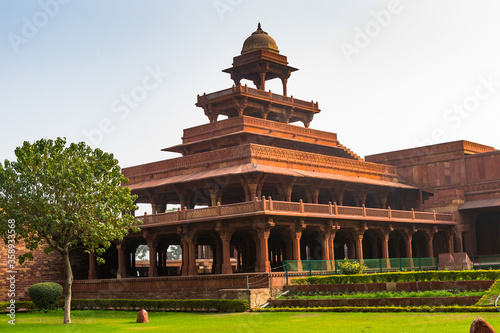 It's Panch Mahal at the Fatehpur Sikri, a city in the Agra District of Uttar Pradesh, India. UNESCO World Heritage site. photo