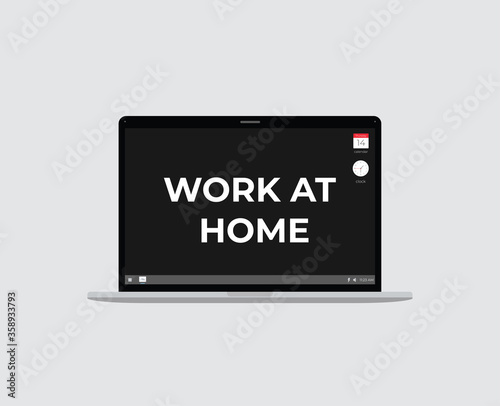 Laptop with Work at home text