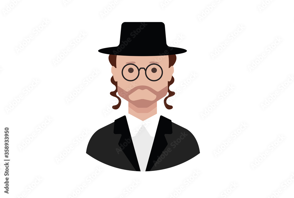 Jewish Avatar Vector icon design