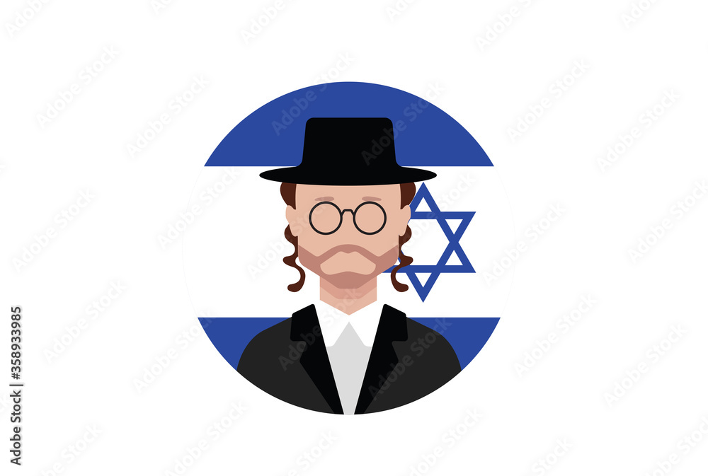 Jewish Avatar Vector icon design