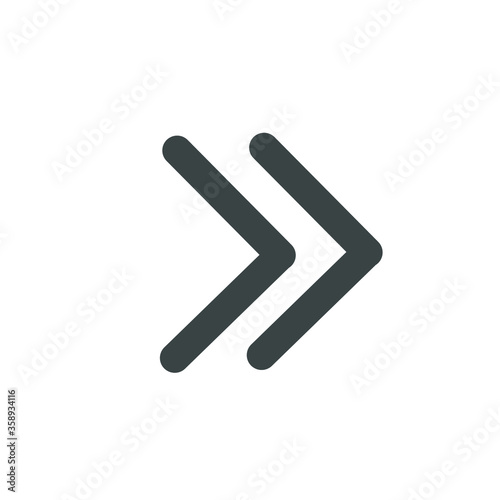 Black double arrow. Fast forward or Next icon. Vector illustration 