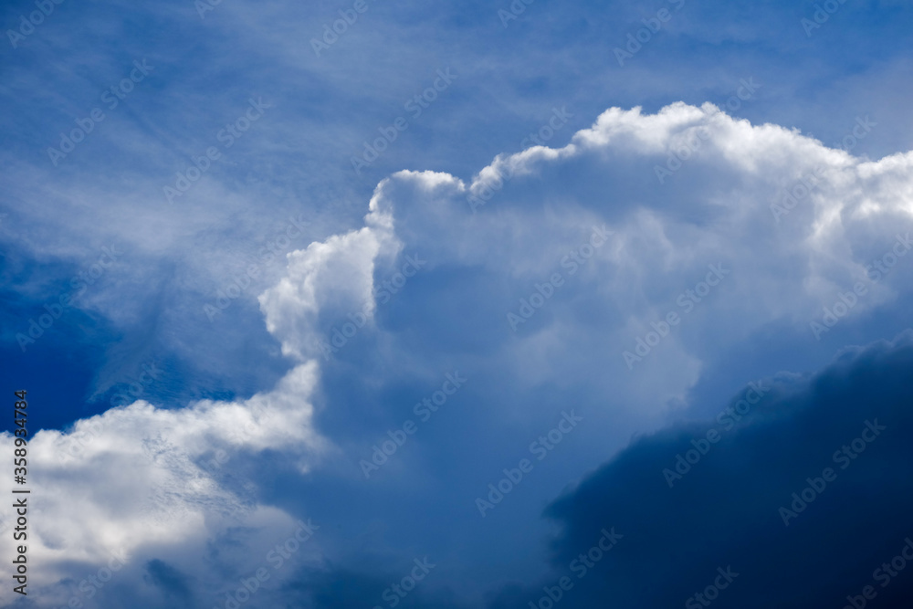 soft focus nimbus cloud and blue sky in the shiny day