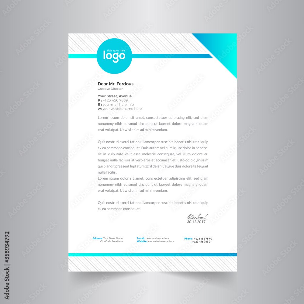 Business style letter head templates for your project design.