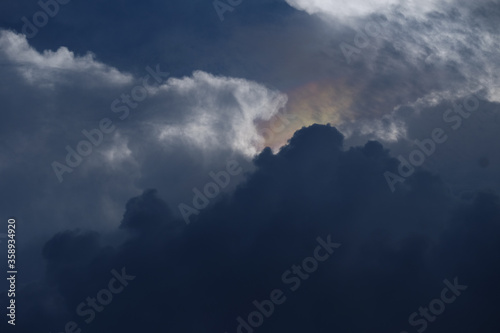 soft focus nimbus cloud and blue sky in the shiny day