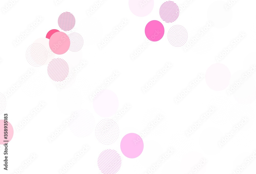 Light Pink vector layout with circle shapes. Light Pink vector layout with circle shapes.