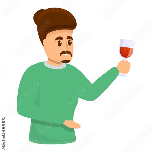 Wine sommelier icon. Cartoon of wine sommelier vector icon for web design isolated on white background photo
