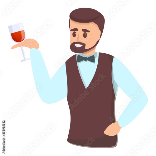 Vineyard sommelier icon. Cartoon of vineyard sommelier vector icon for web design isolated on white background