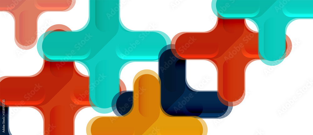 Glossy multicolored plastic style cross composition, x shape design, techno geometric modern abstract background. Trendy abstract layout template Glossy multicolored plastic style cross composition, x shape design, techno geometric modern abstract background. Trendy abstract layout template