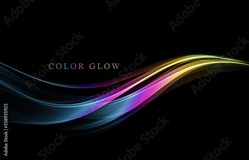 Abstract shiny color spectrum wave design element