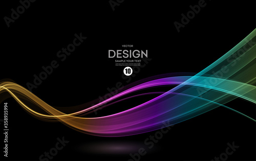 Abstract shiny color spectrum wave design element