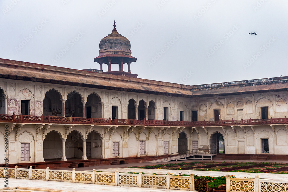 It's Diwan I Am (Hall of Public Audience) at the Red Fort of Agra, India. UNESCO World Heritage site.