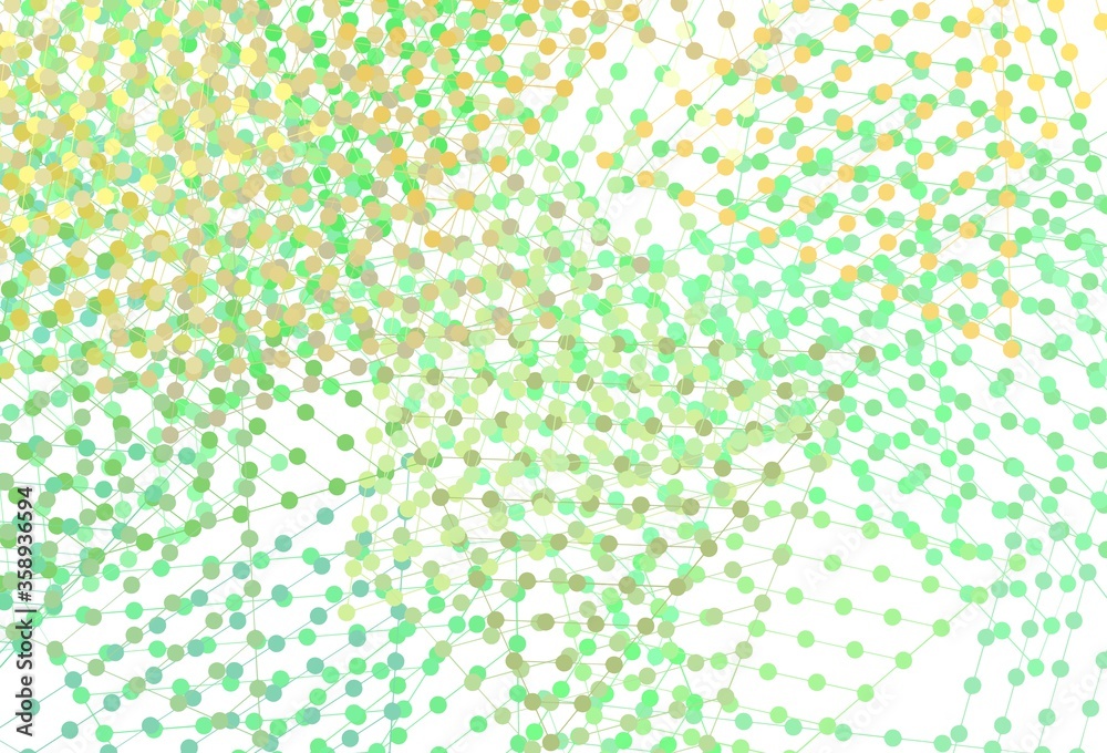 Light Green, Yellow vector backdrop with lines, circles. Light Green, Yellow vector backdrop with lines, circles.