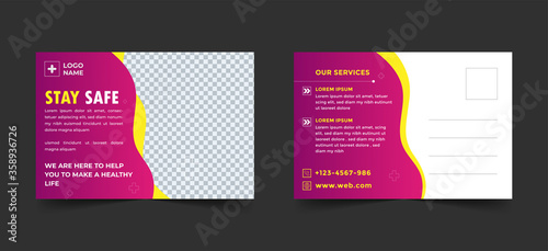 stay home stay safe COVID -19 coronavirus postcard design ,eddm card design 