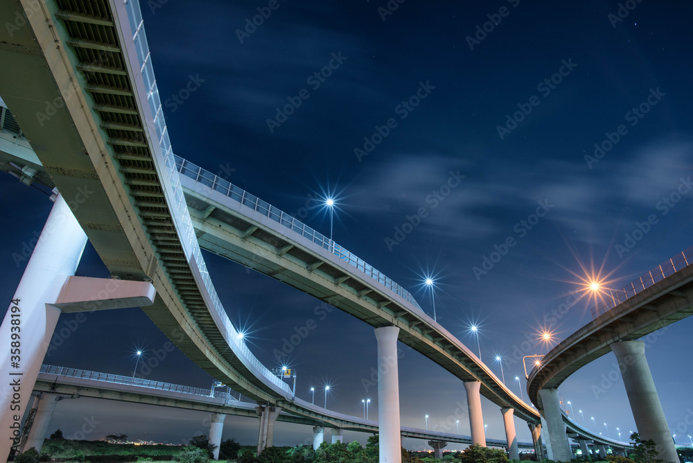 Naklejka premium ジャンクション夜景 Junction Night View in Osaka