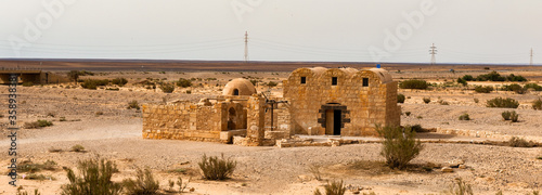 Obraz na płótnie It's Qasr Amra, a desert castle in Jordan. UNESCO World Heritage site w salonie