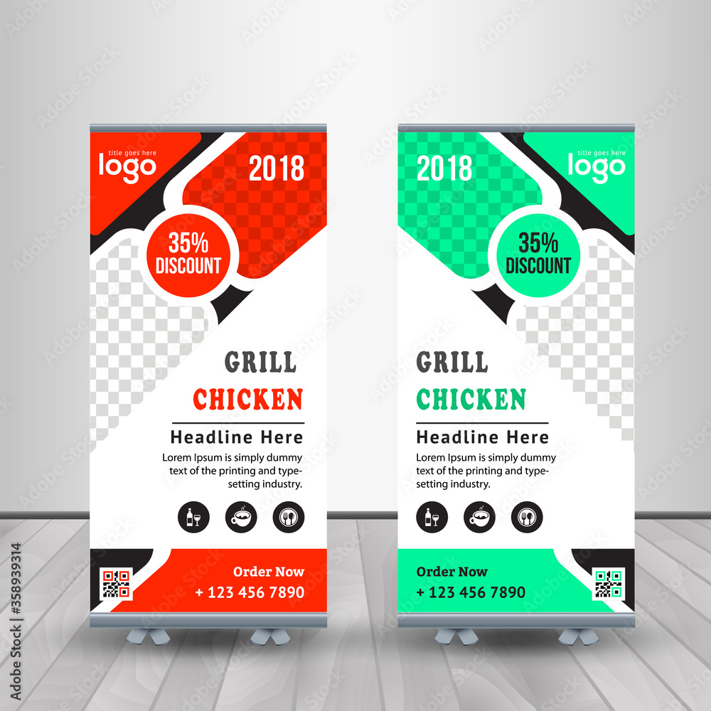 Food & Restuaruant concep Roll yp banner. Universal stand for Restuaruant - Vector. Food & Restuaruant concep Roll yp banner. Universal stand for Restuaruant - Vector.