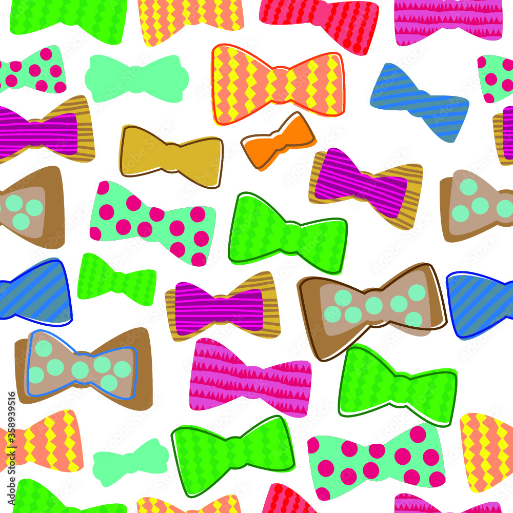 Seamless pattern bow ties on a white background Seamless pattern bow ties on a white background