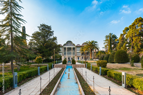 It's Qavam House and nature of the Eram Garden, historic Persian garden in Shiraz, Iran. UNESCO World heritage site photo