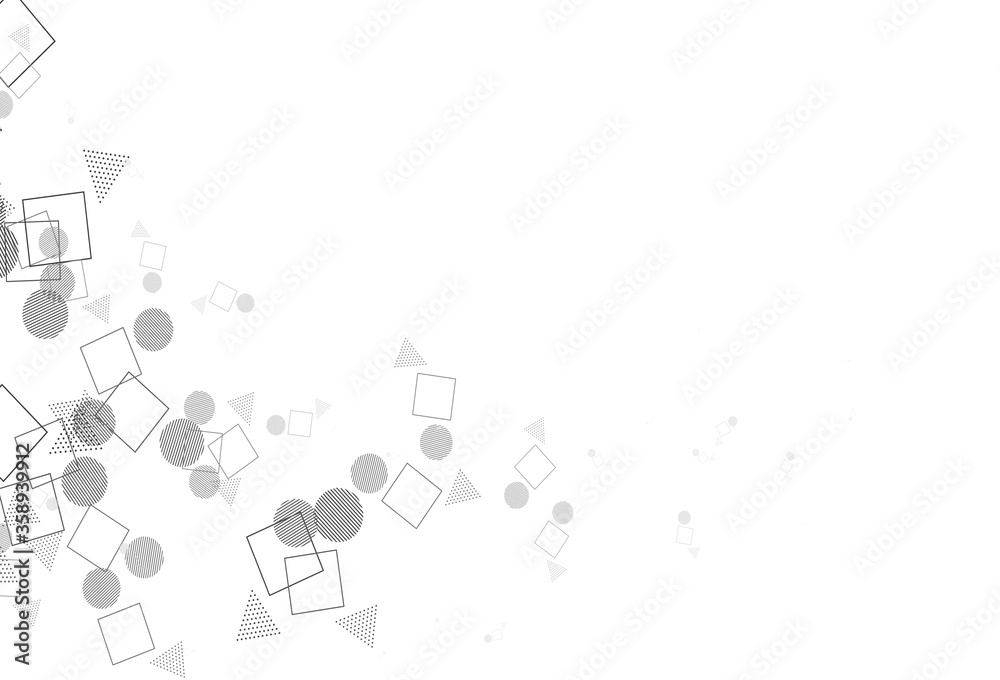 Light Gray vector backdrop with lines, circles, rhombus. Light Gray vector backdrop with lines, circles, rhombus.