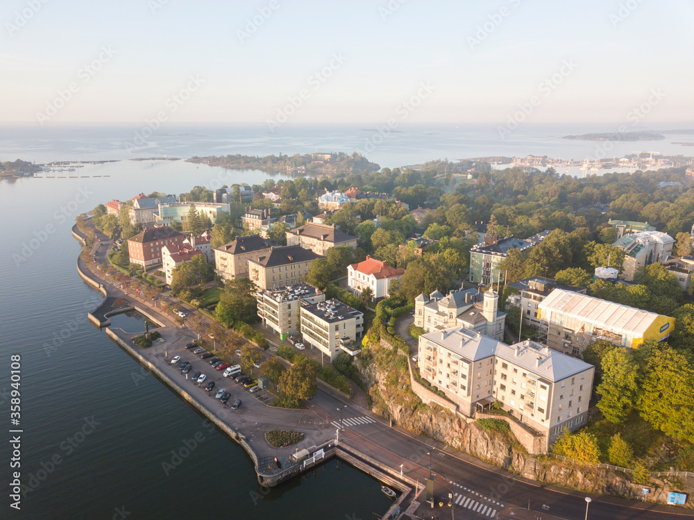 Southern waterfront neighborhoods in Helsinki, Finland