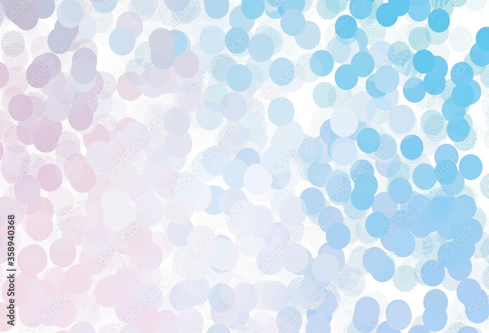 Light Pink, Blue vector texture with disks.