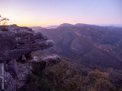 The Balconies at the Grampians mountain ranges in Halls Gap, Victoria, Australia in the hours before Sunrise