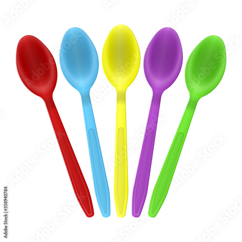 Color plastic spoons