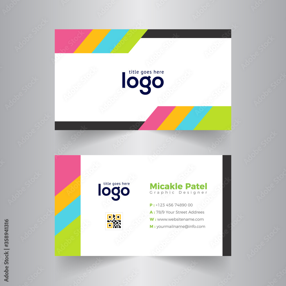 Naklejka premium Abstract corporate Business Card Template.