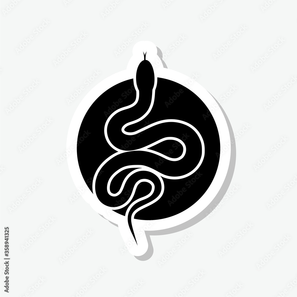 Snake sticker icon isolated on gray background Snake sticker icon isolated on gray background