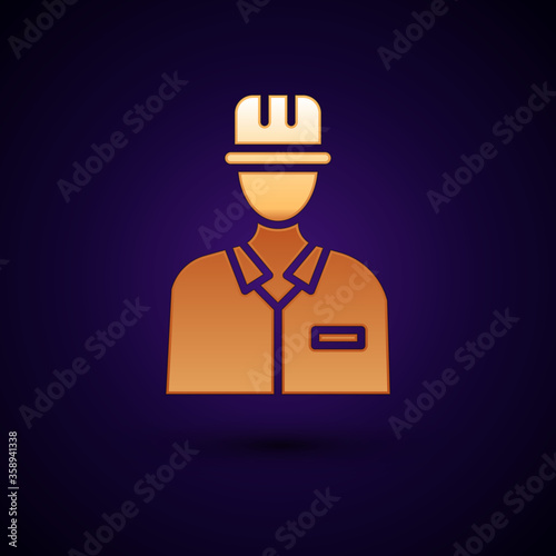 Gold Oilman icon isolated on black background. Vector Illustration.