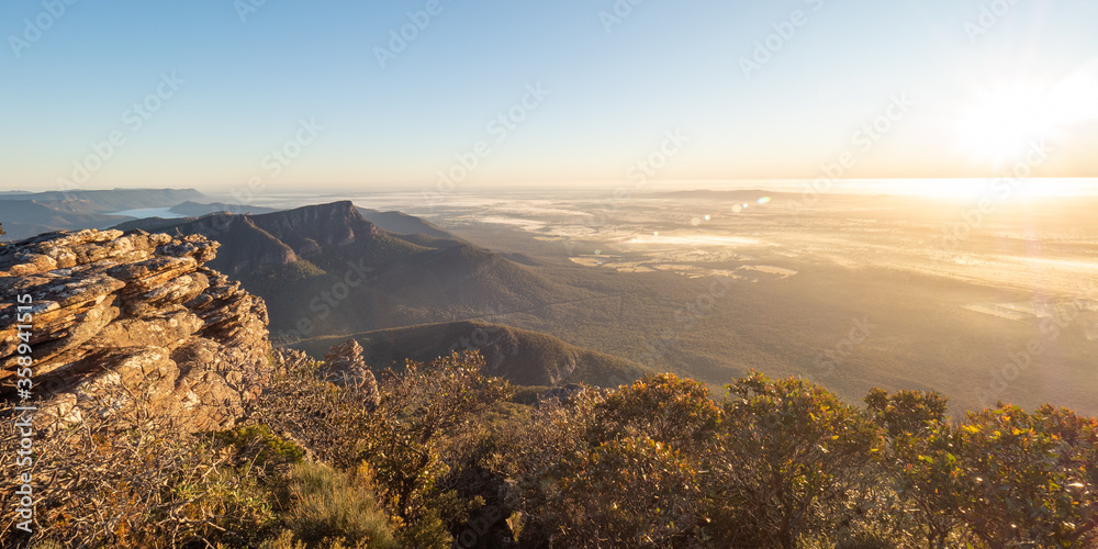 Mount William at the Grampians mountain ranges in Halls Gap, Victoria, Australia at Sunrise