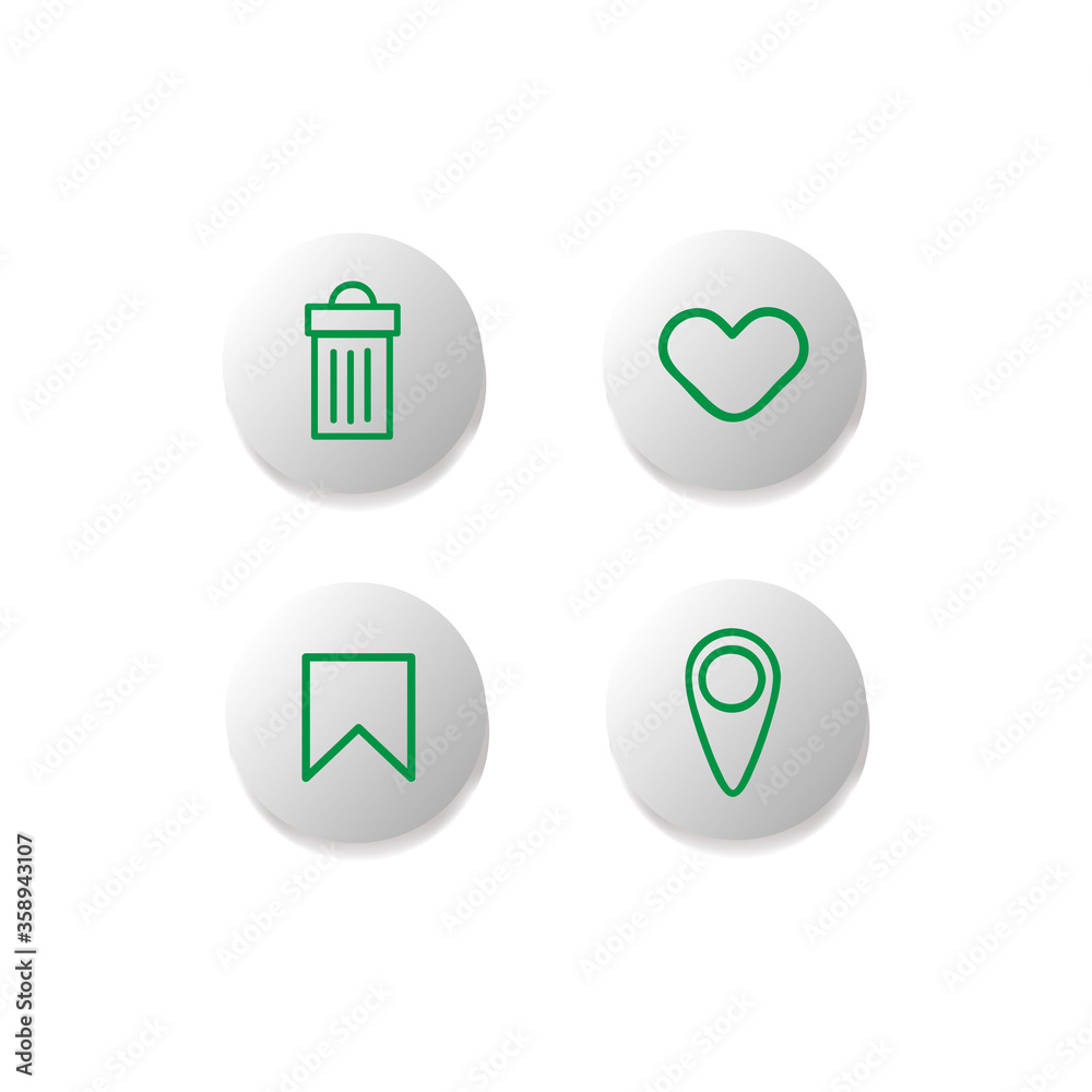 User interface internet icon button collection for design element User interface internet icon button collection for design element