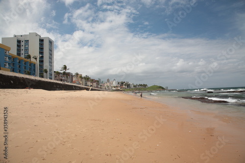 View of city skyline along Salvador beach in Salvador Bahia, Brazil © CYSUN