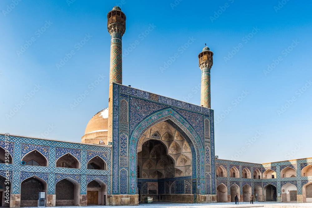 It's Part of the Jameh Mosque of Isfahan in winter, Iran. UNESCO World Heritage site