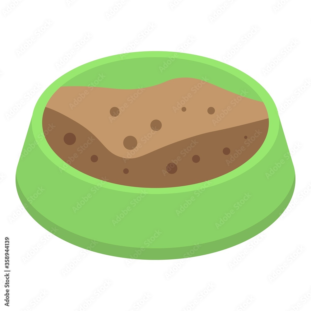Dog food pot icon. Isometric of dog food pot vector icon for web design isolated on white background Dog food pot icon. Isometric of dog food pot vector icon for web design isolated on white background