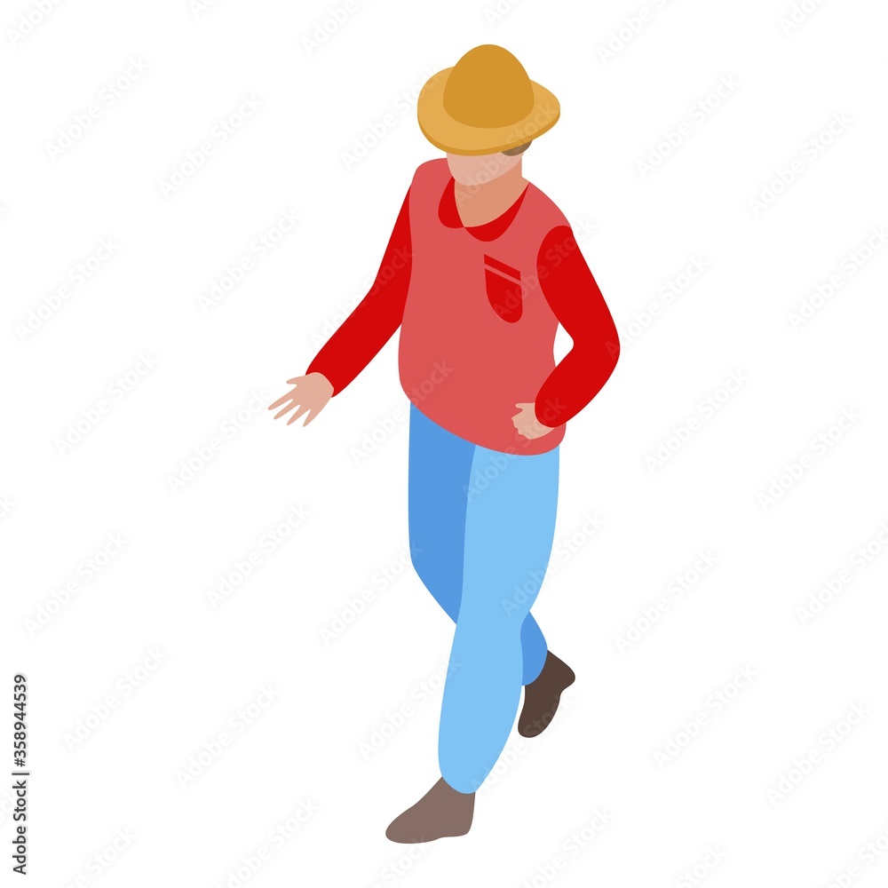 Field farmer icon. Isometric of field farmer vector icon for web design isolated on white background Field farmer icon. Isometric of field farmer vector icon for web design isolated on white background