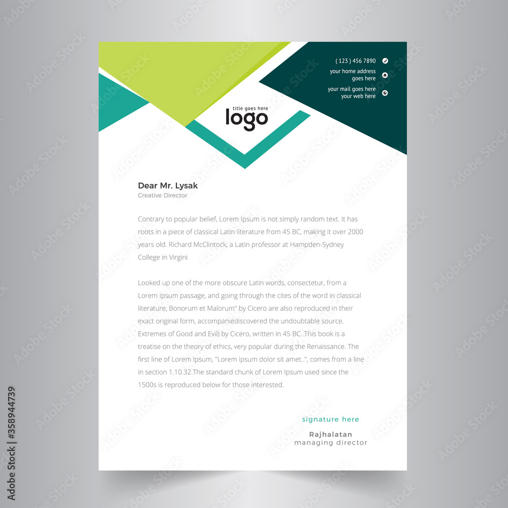 Obraz premium Business style letter head templates for your project design.