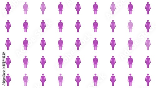 Man Icon Transitions to Woman Icon, Concept for Gender Inequality