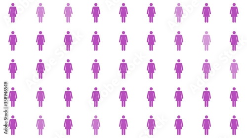 Man Icon Transitions to Woman Icon, Concept for Gender Inequality