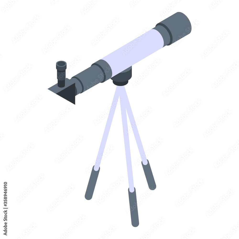 Telescope icon. Isometric of telescope vector icon for web design isolated on white background Telescope icon. Isometric of telescope vector icon for web design isolated on white background