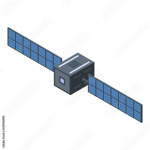 Space satellite icon. Isometric of space satellite vector icon for web design isolated on white background