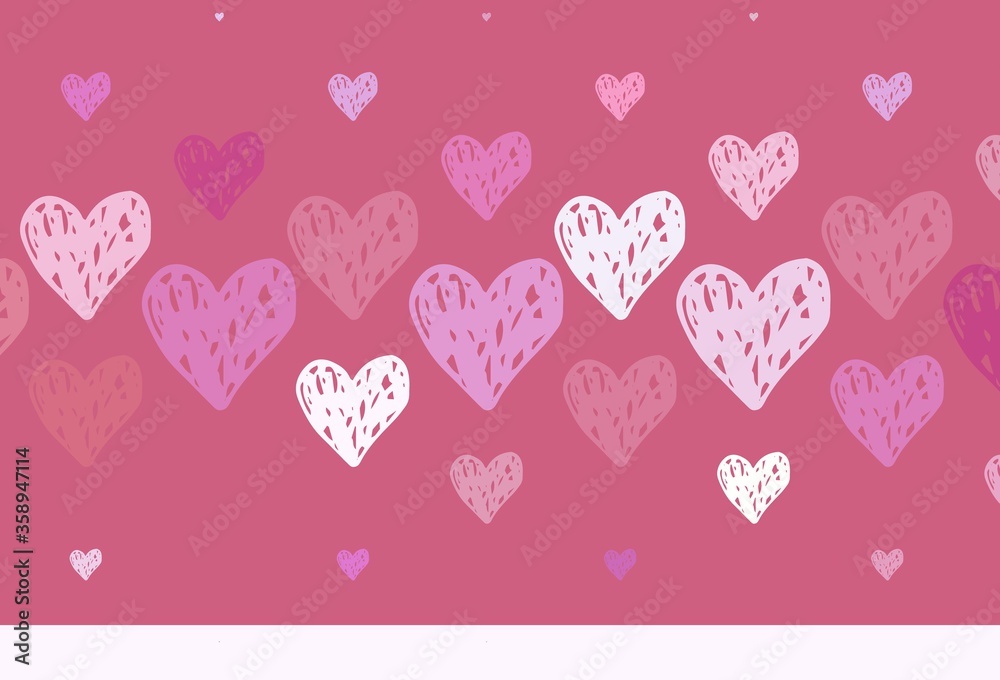 Light Pink vector background with hearts. Light Pink vector background with hearts.