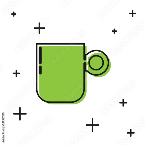Black Coffee cup icon isolated on white background. Tea cup. Hot drink coffee. Vector.