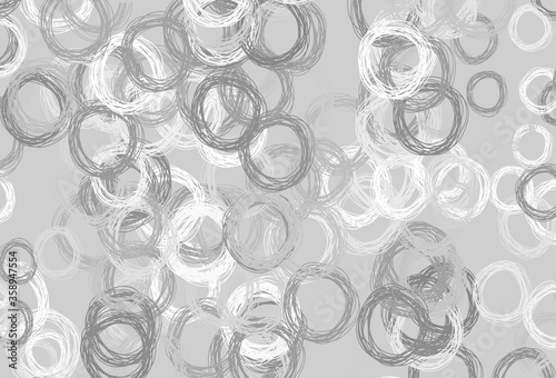 Light Gray vector background with bubbles.