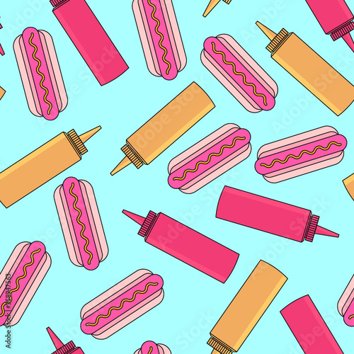 Hot Dog Alert - Seamless Patterns