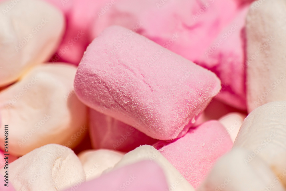 Detailed macro photo marshmallow candy Detailed macro photo marshmallow candy