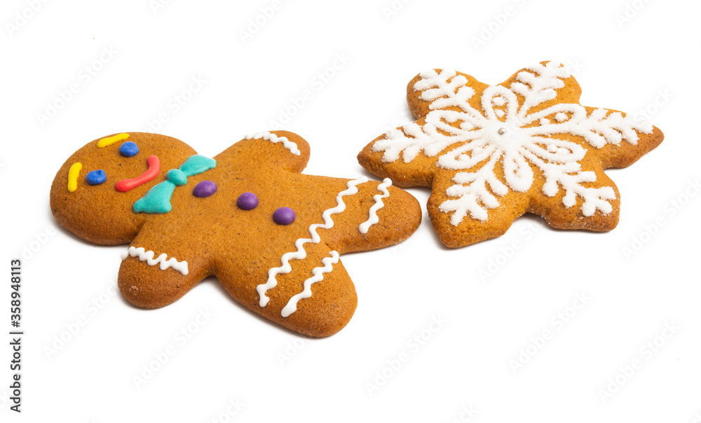 ginger christmas cookie isolated